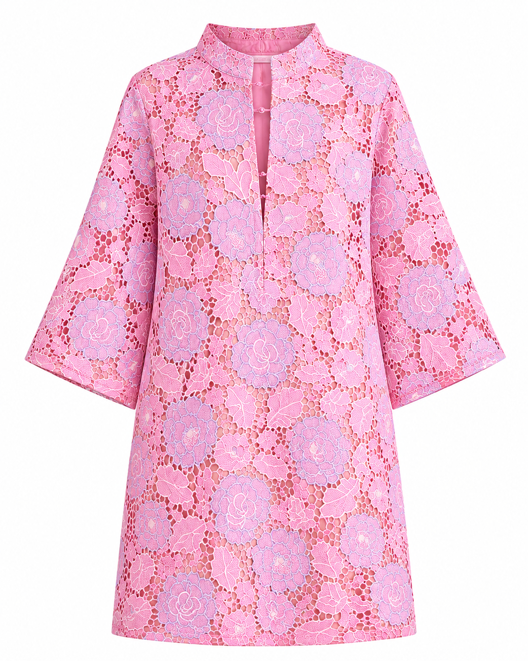 Rosette Shimmer Lace Mini Caftan