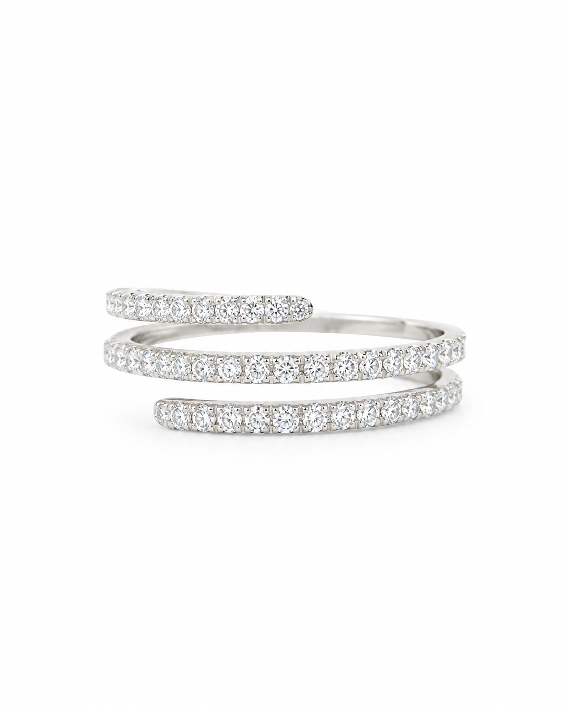 Halfway Wrap Ring - White Gold