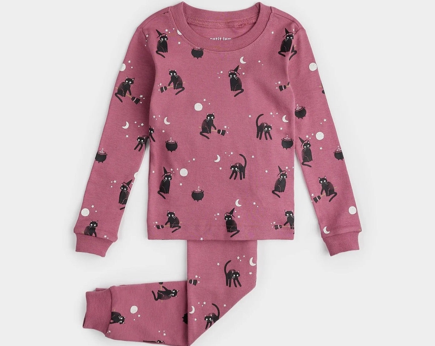 Witchy Cats Glow in the Dark on Plum PJ Set