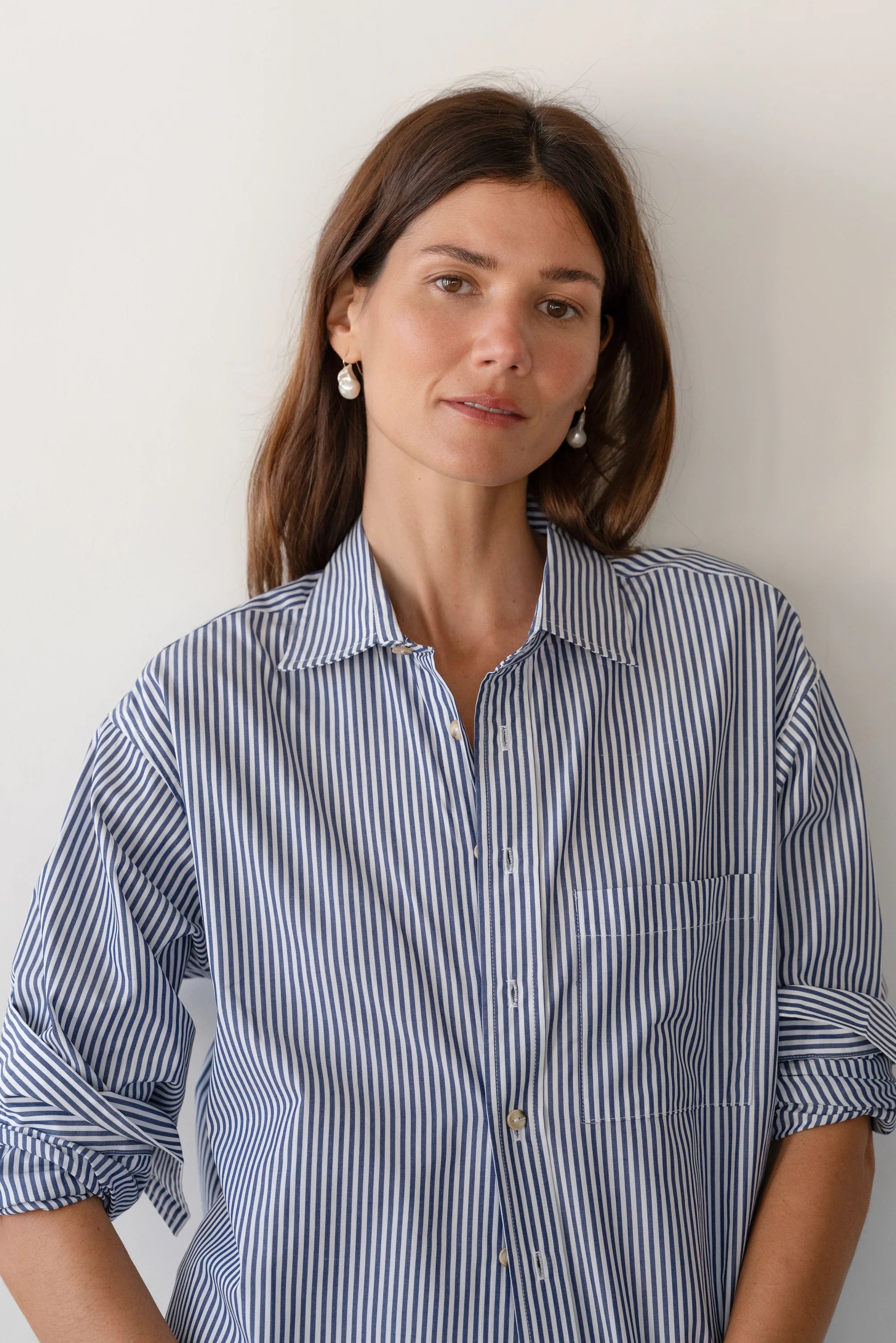 The Stripe Pop Shirt - Navy