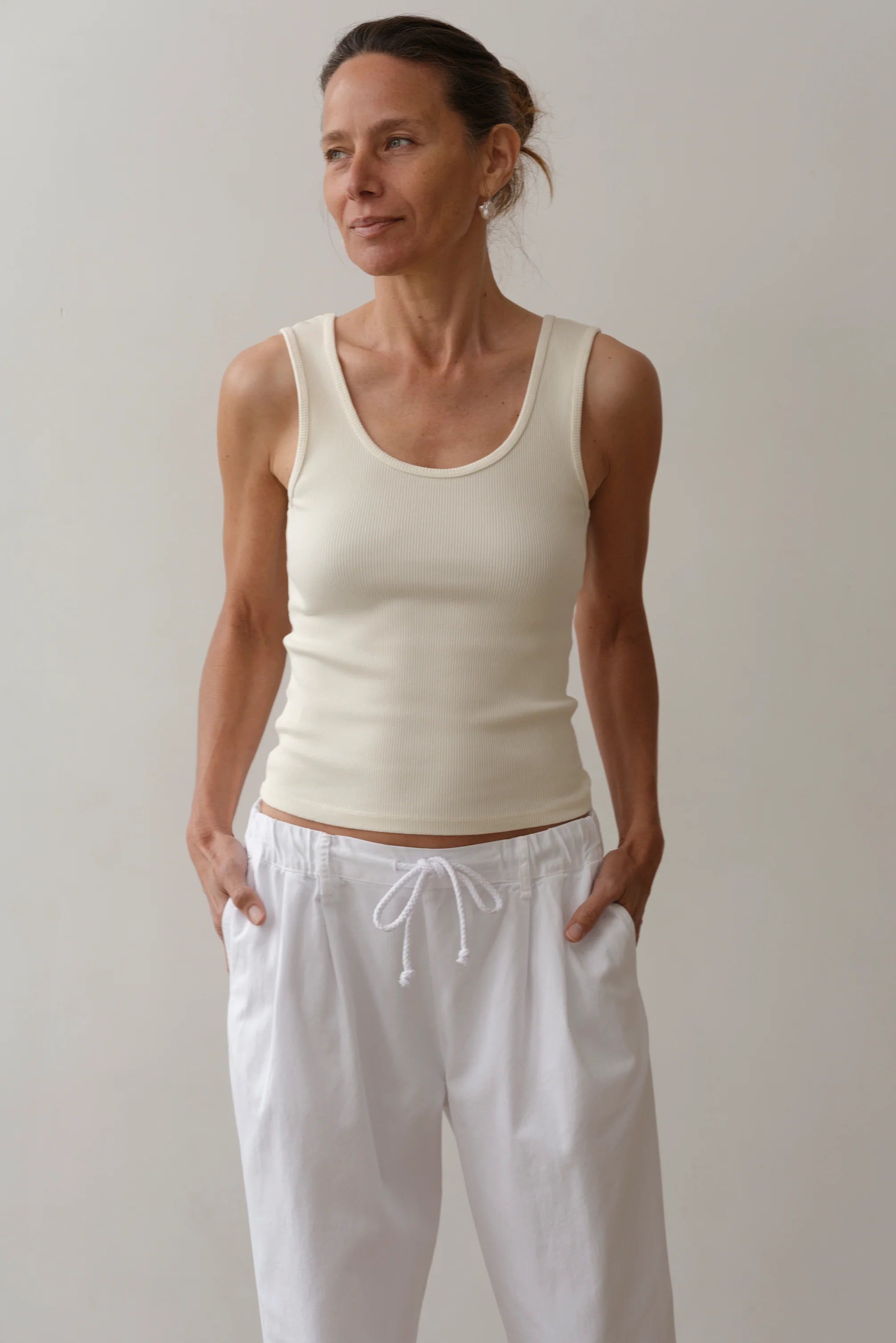 The Rib Scoop Tank - Creme