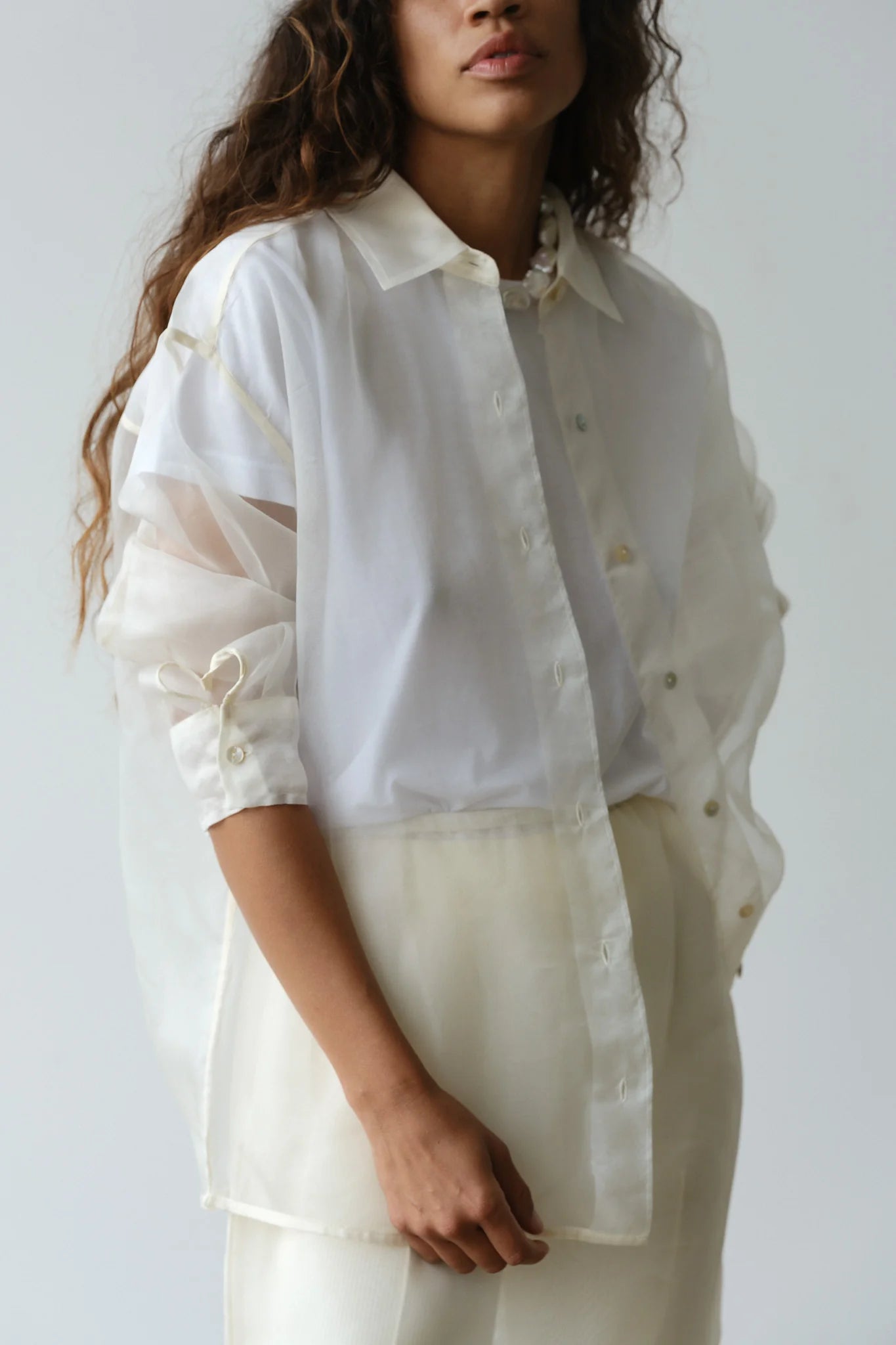 The Organza Shirt - Creme