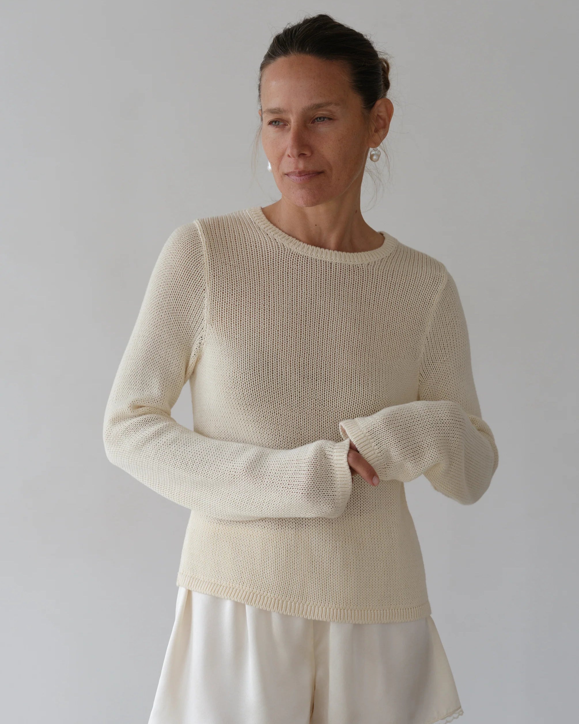 The Knit Long Sleeve - Cream