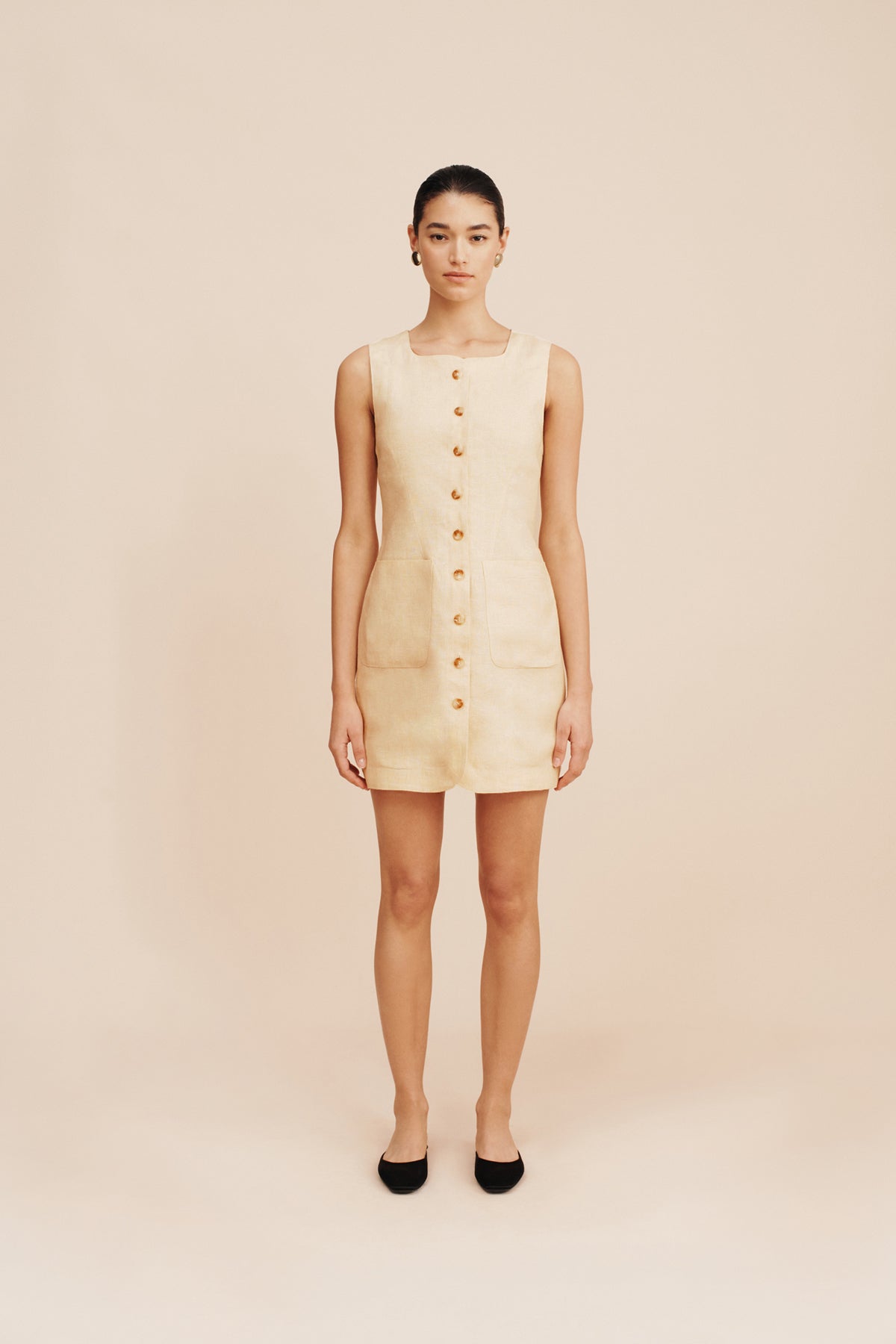 Emma Button Down Dress - Dusty Citron