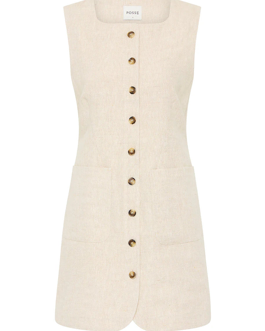 Emma Button Down Mini - Natural