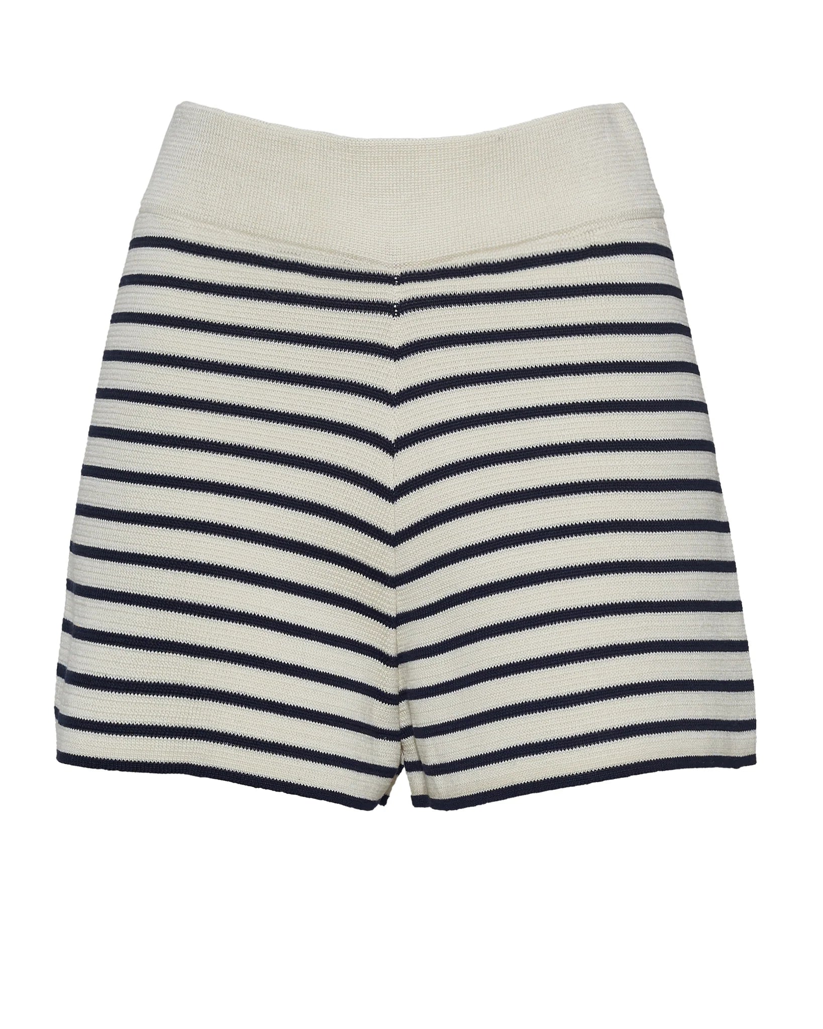 Lea Stripe Short - Ivory and Navy