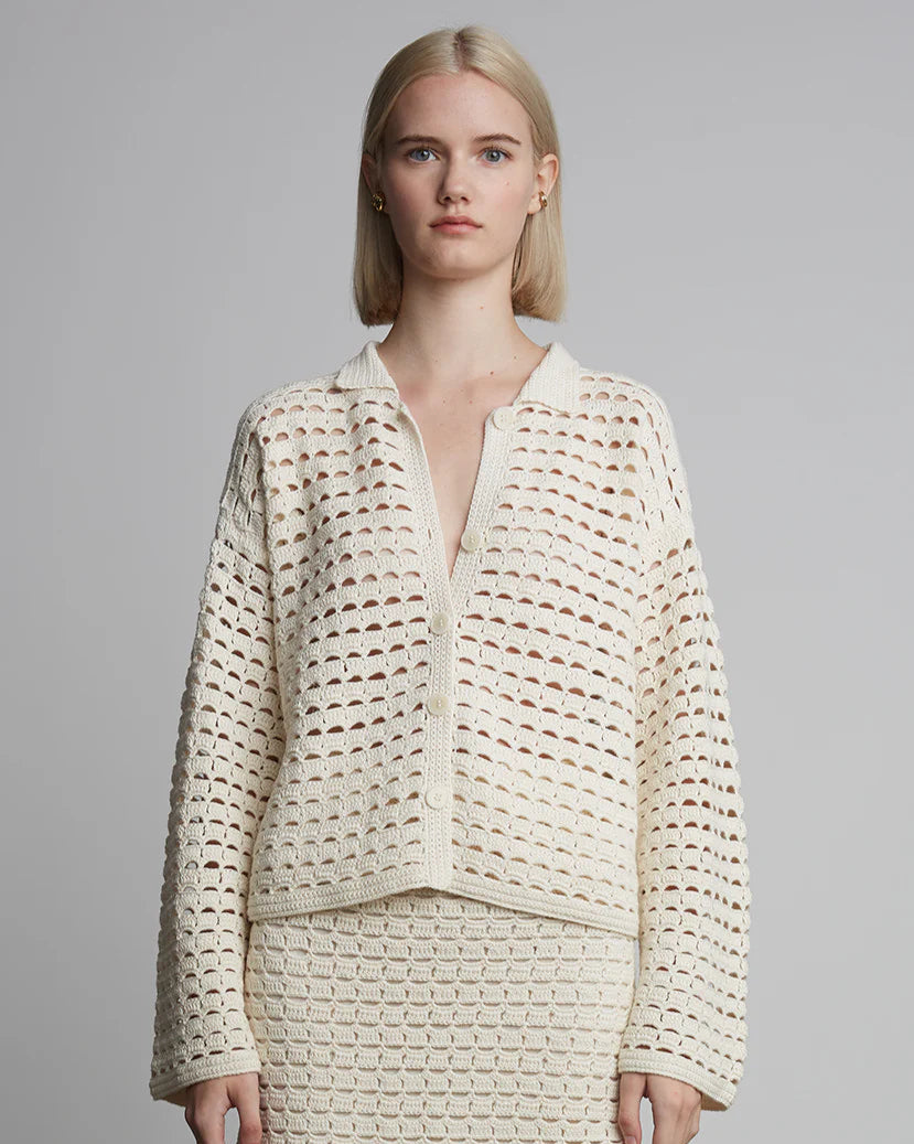 Ada Crochet Shirt - Ivory
