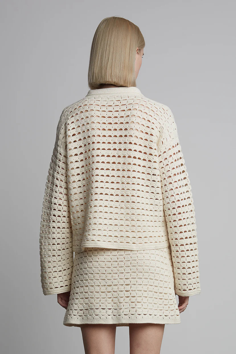 Ada Crochet Shirt - Ivory