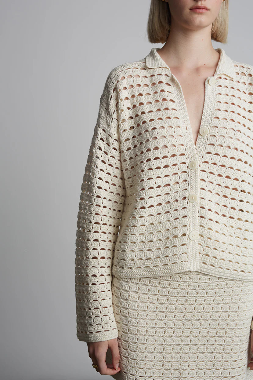 Ada Crochet Shirt - Ivory