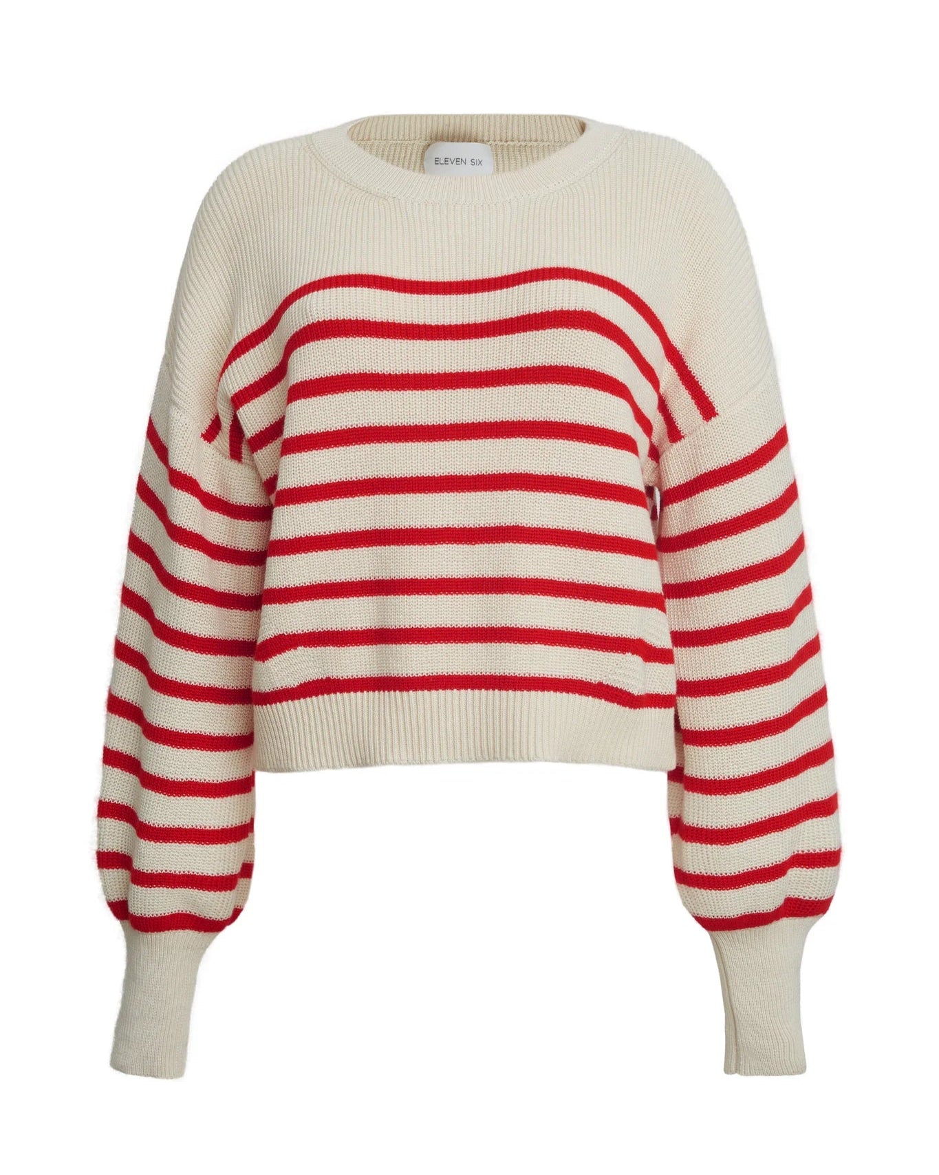 Layla Stripe Sweater - Ivory and Rosso