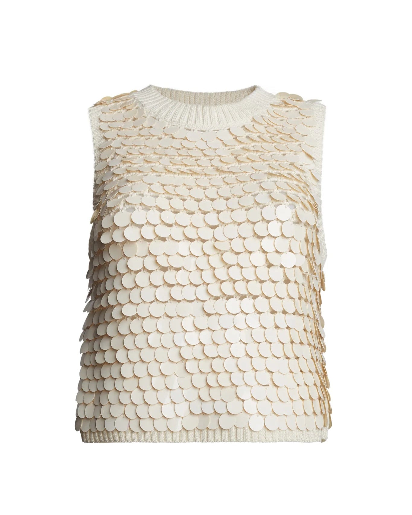 Cora Sequins Top - Ivory Sequins