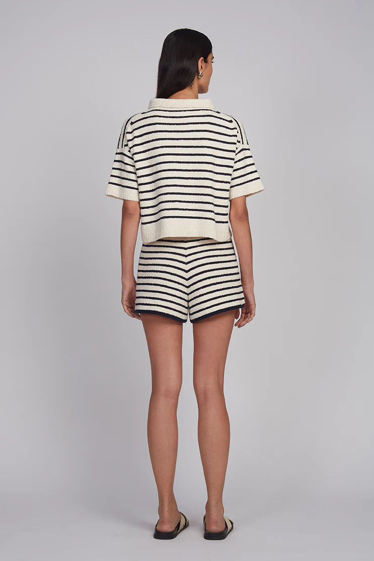 Raya Short - Ivory/Navy Stripe