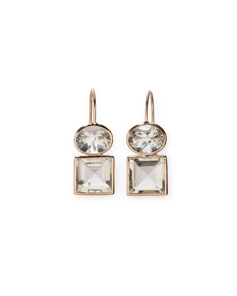 Duo Earrings in Green Amethyst