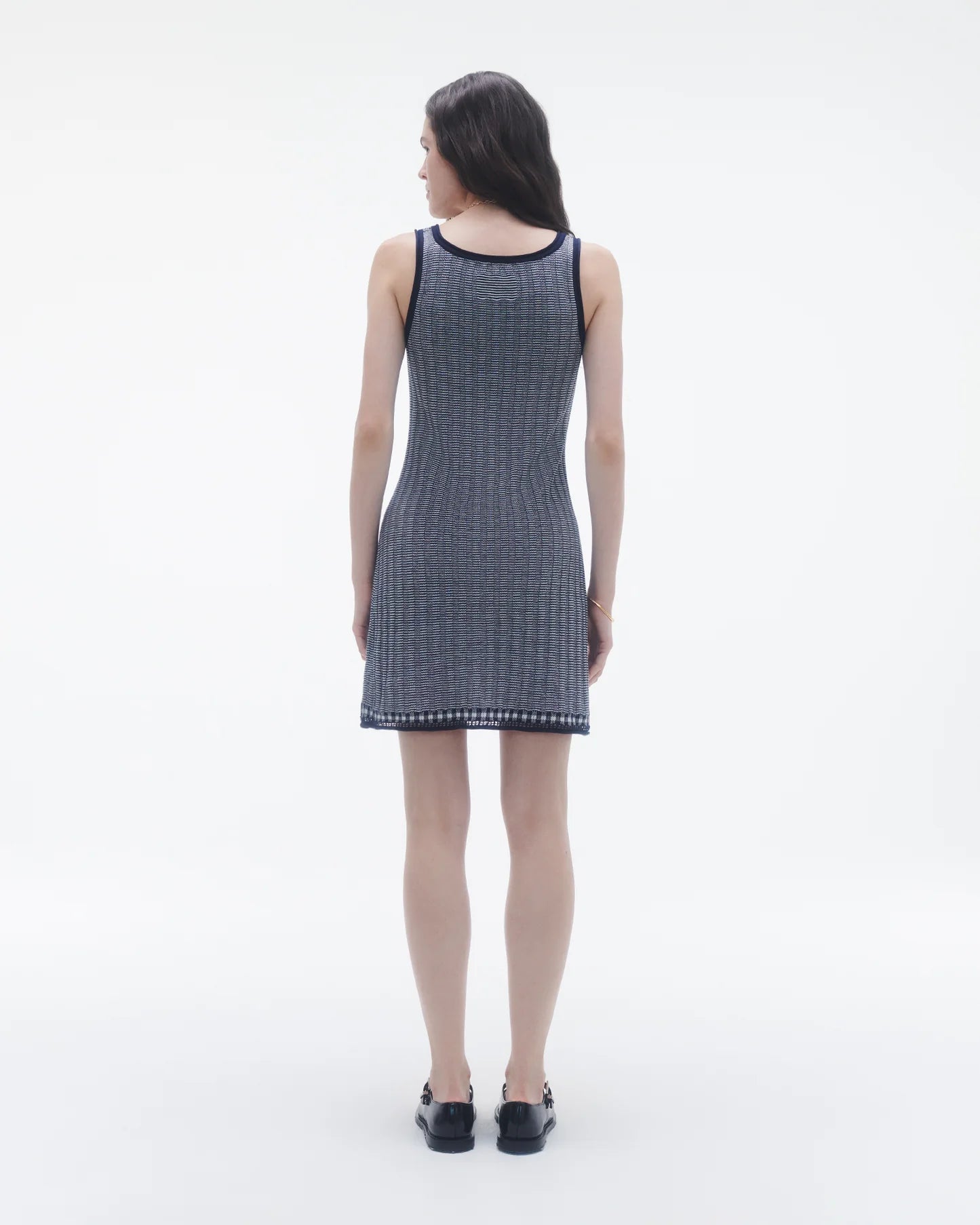 Fine Stripe Tank Dress - Midnight/Cream