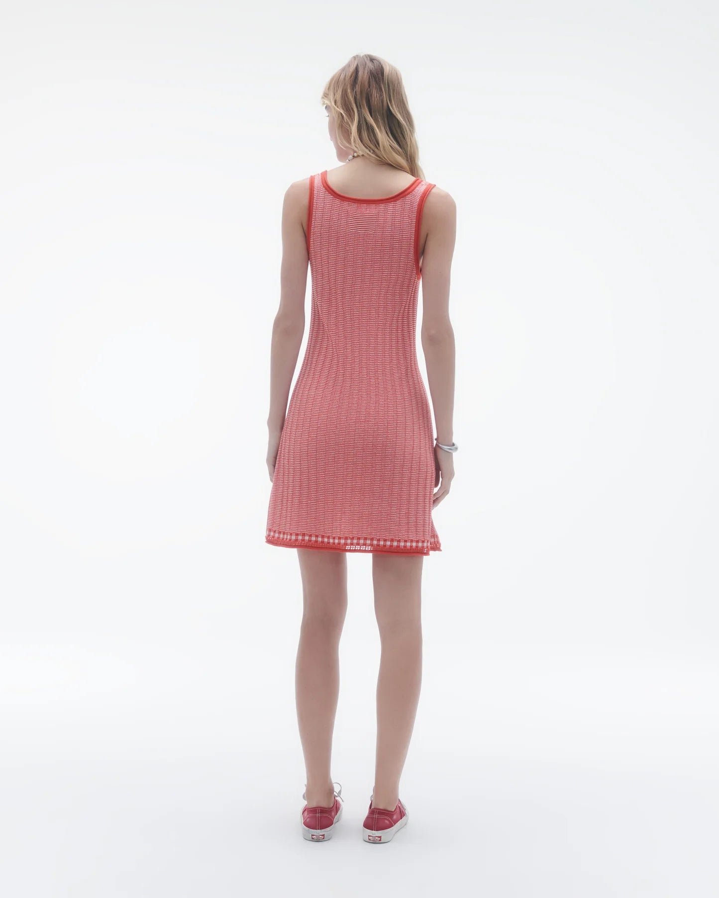 Fine Stripe Tank Dress - True Red/Cream