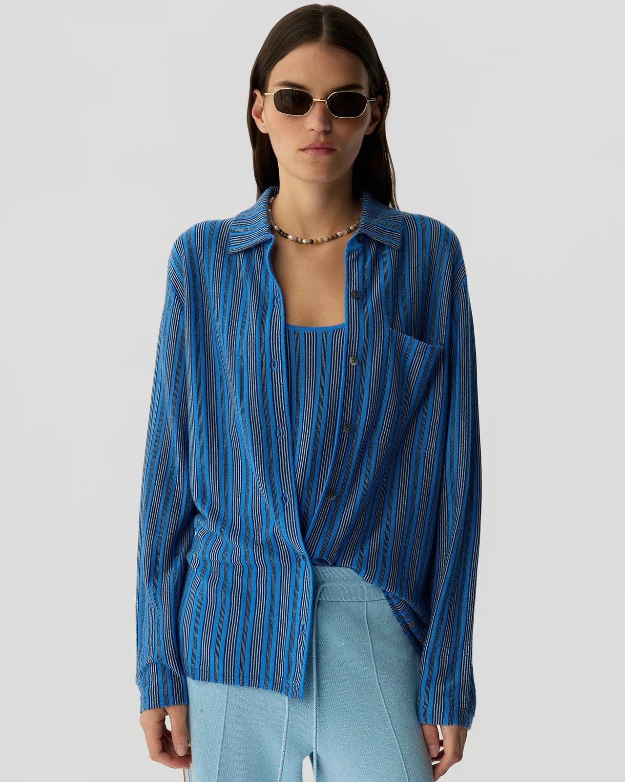 Fine Stripe Showtime Shirt - Sail Combo