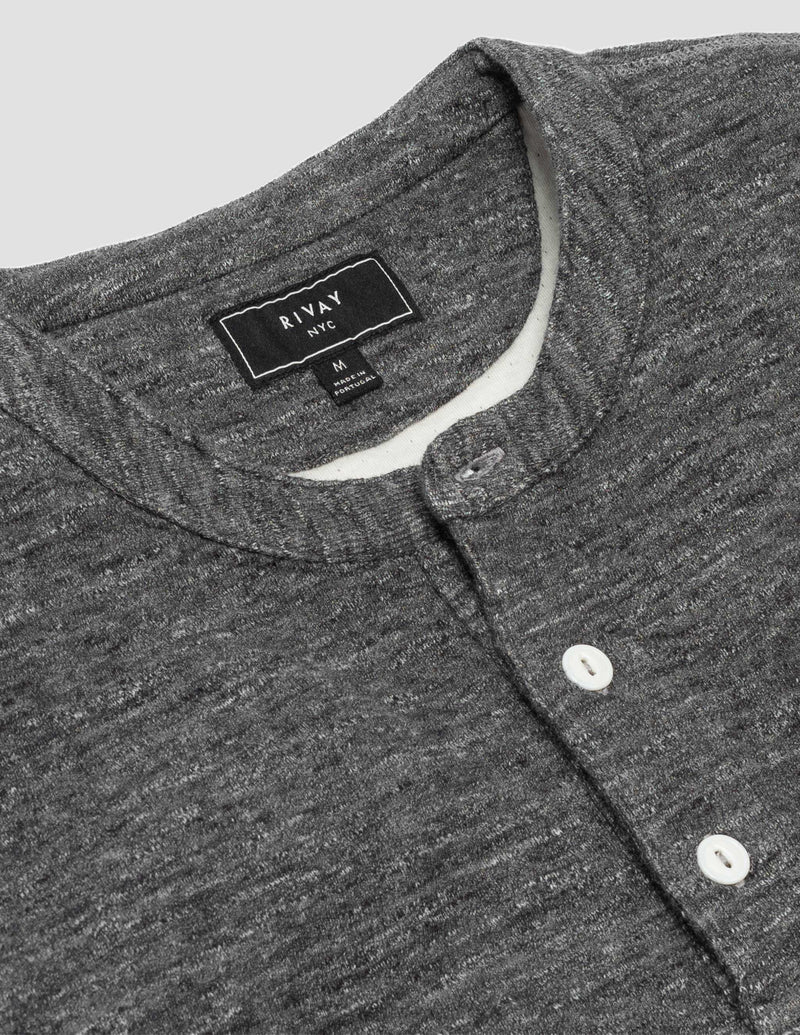 Ford Double Knit Henley - Charcoal