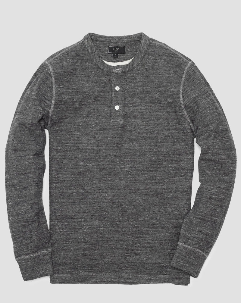 Ford Double Knit Henley - Charcoal