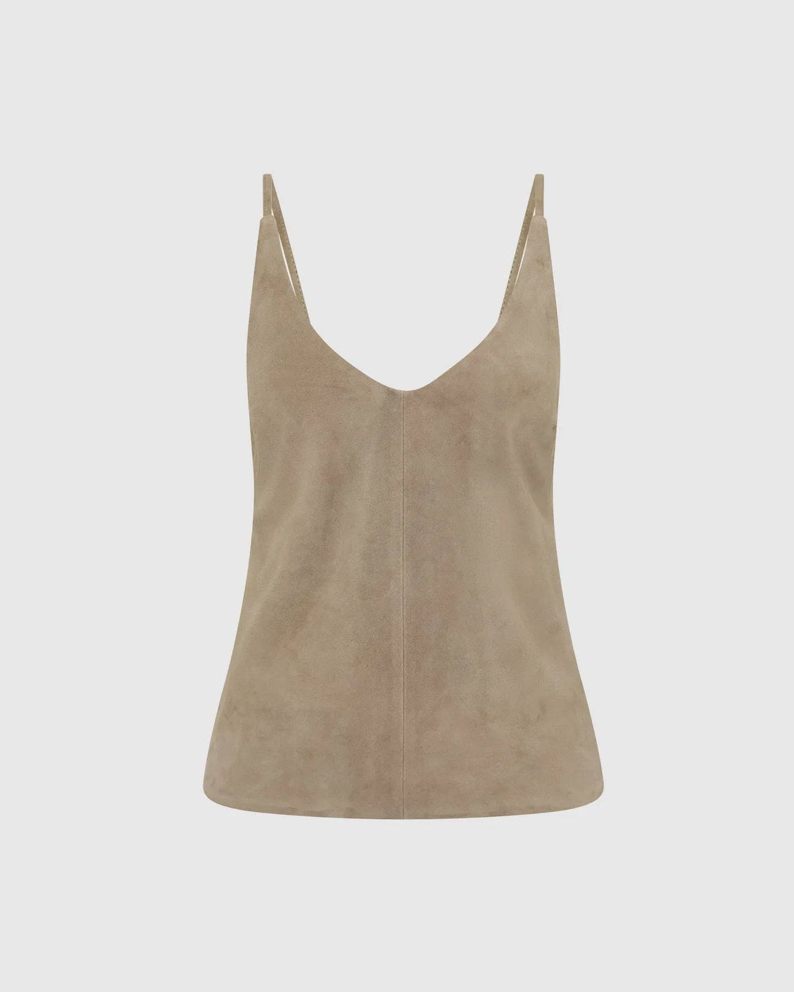 Suede Low Back Tie Top - Earth