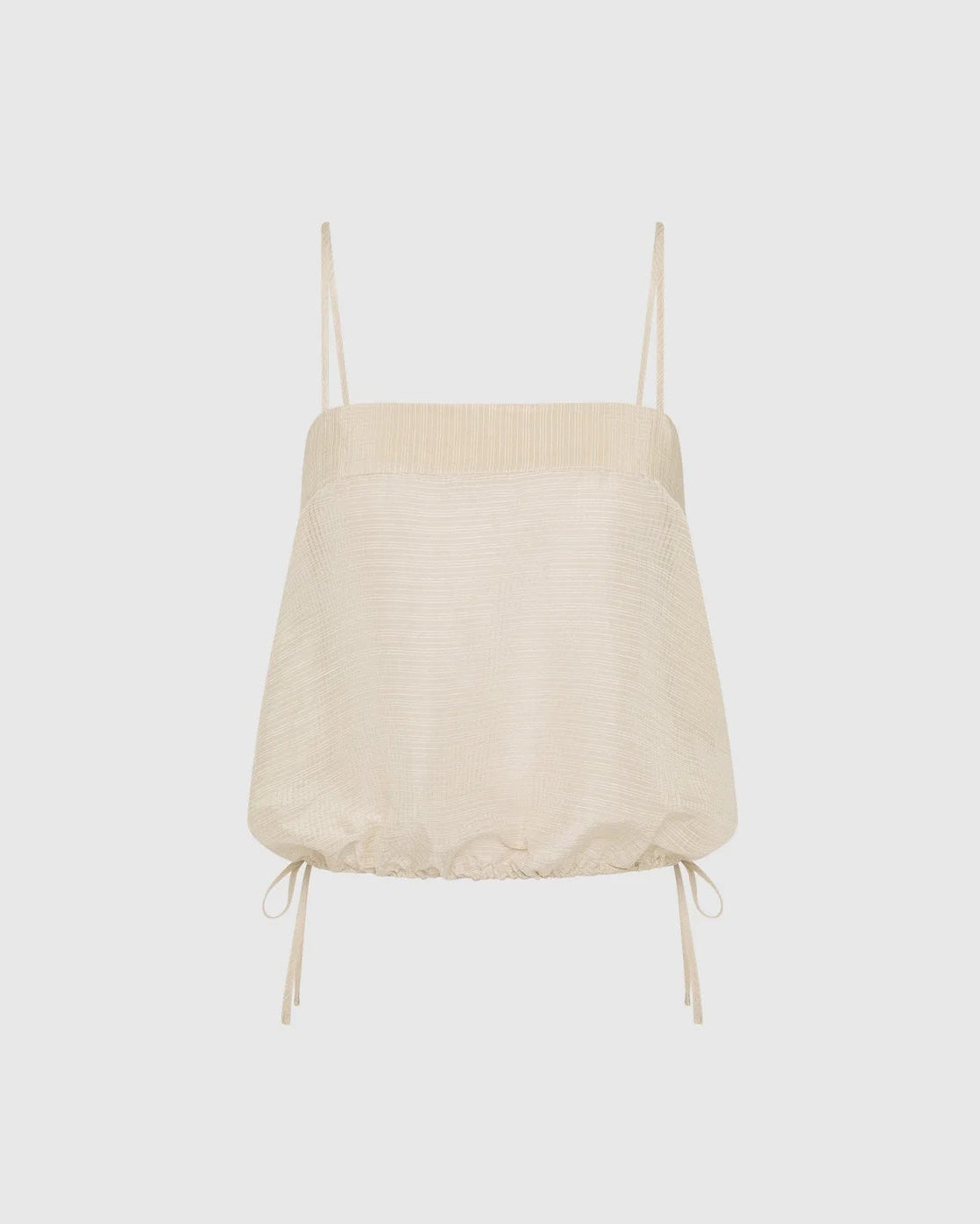 Woven Check Drawstring Cami - Soft Ash
