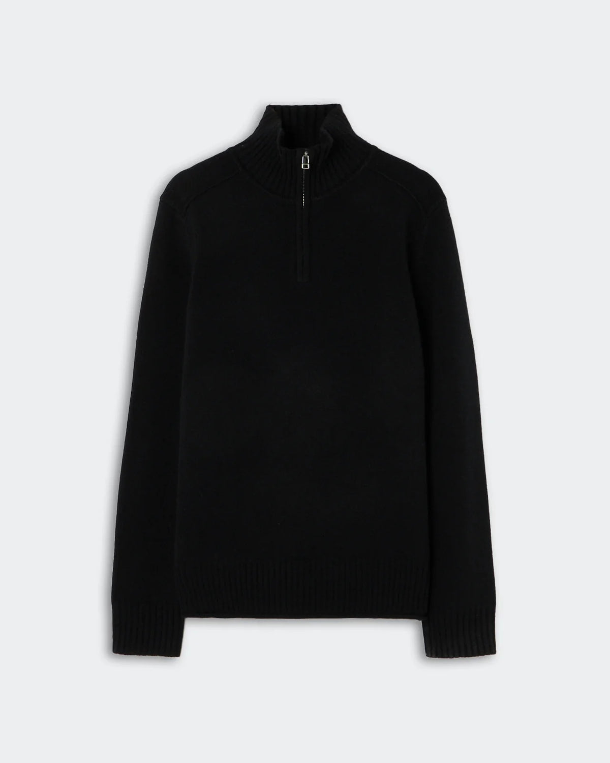 Half Zip Turtleneck In Cashmere - Black