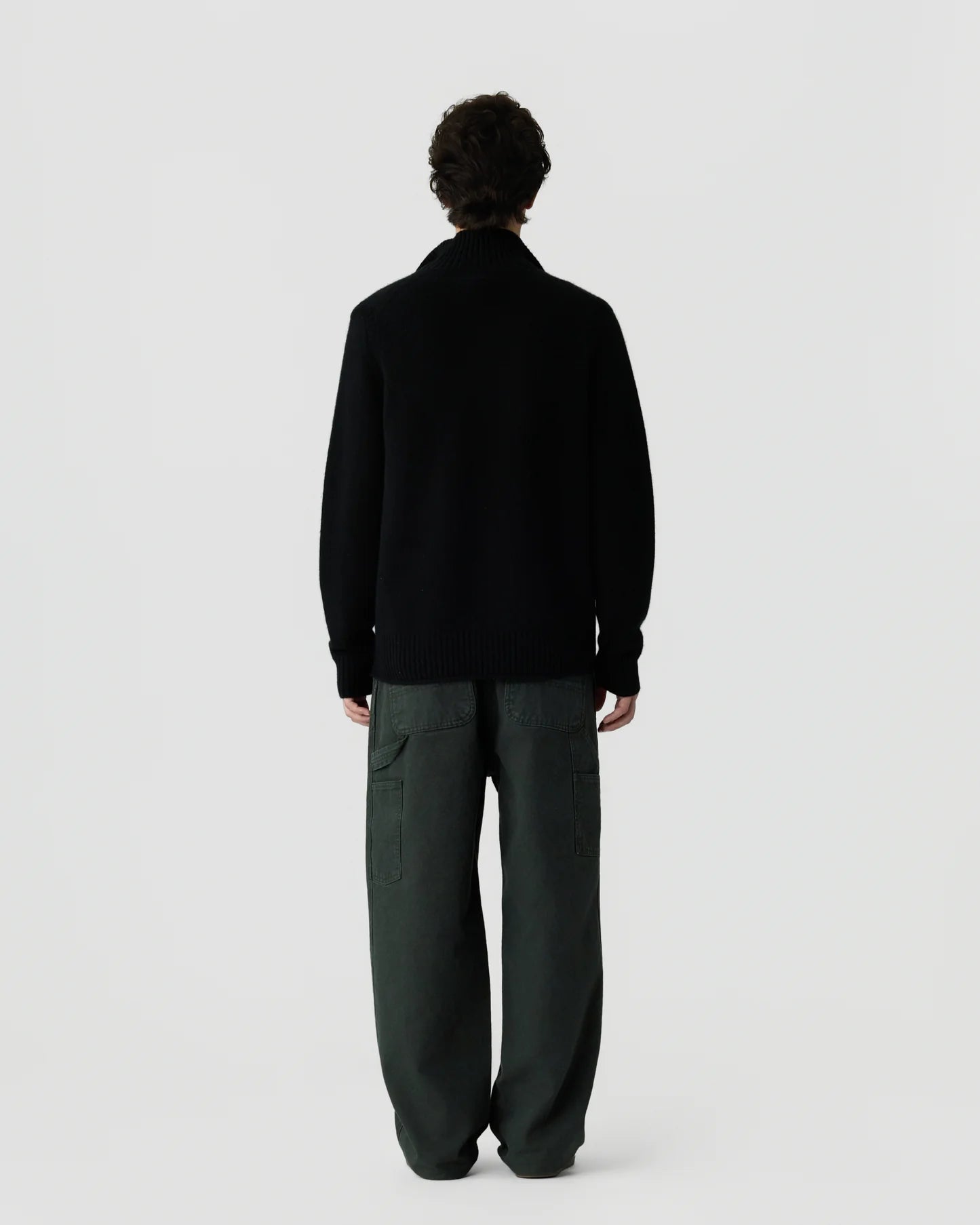 Half Zip Turtleneck In Cashmere - Black