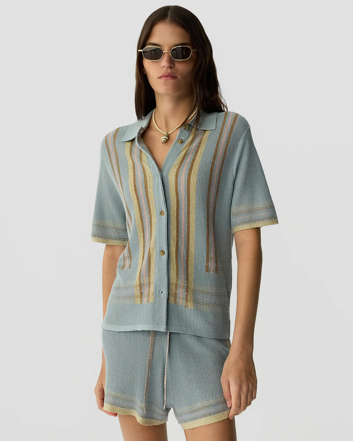 Havana Shirt & Short Set - Clear Sky Combo