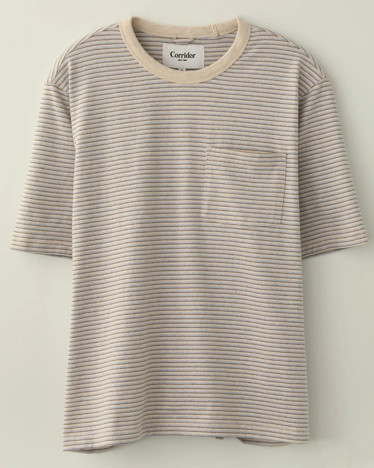 Melange Stripe Tee - Light Blue