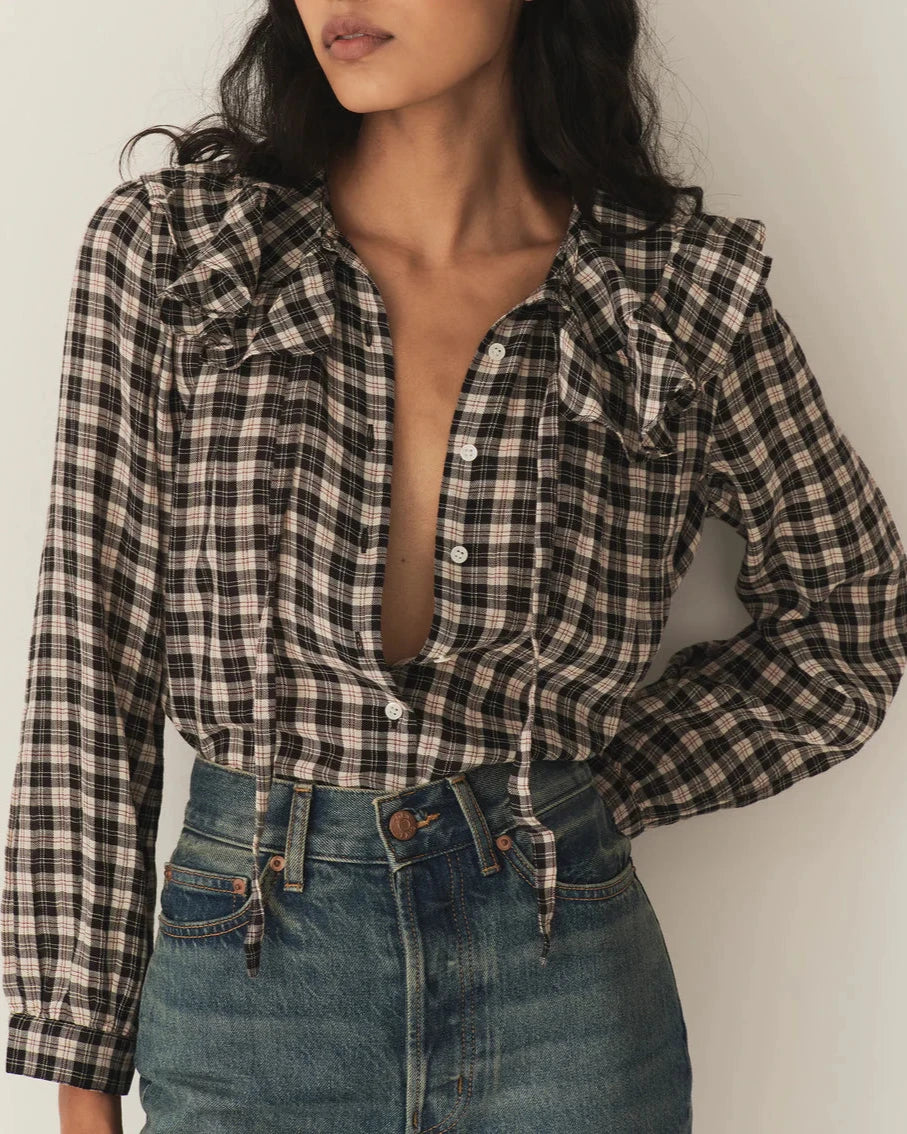 Joelle Top - Navy Countryside Plaid