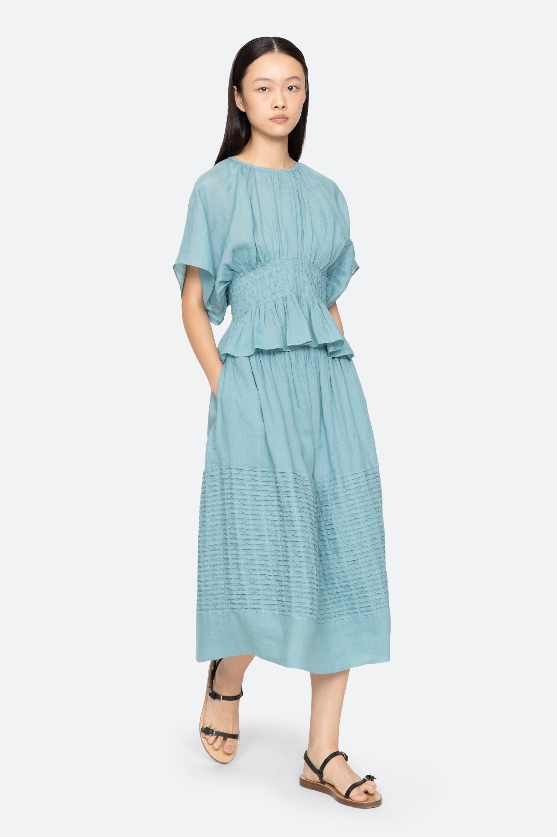 Violet Ramie Top - Blue