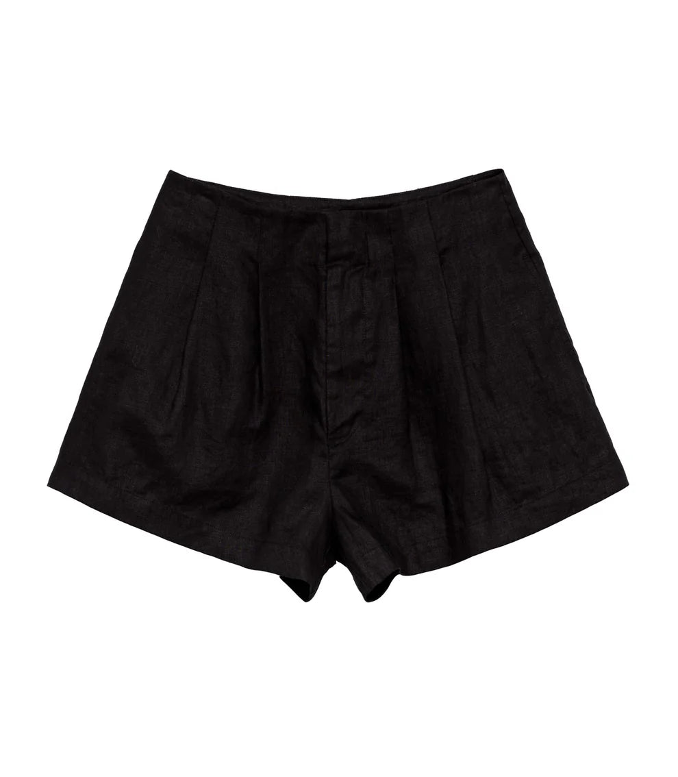 La Rue Linen Short - Black