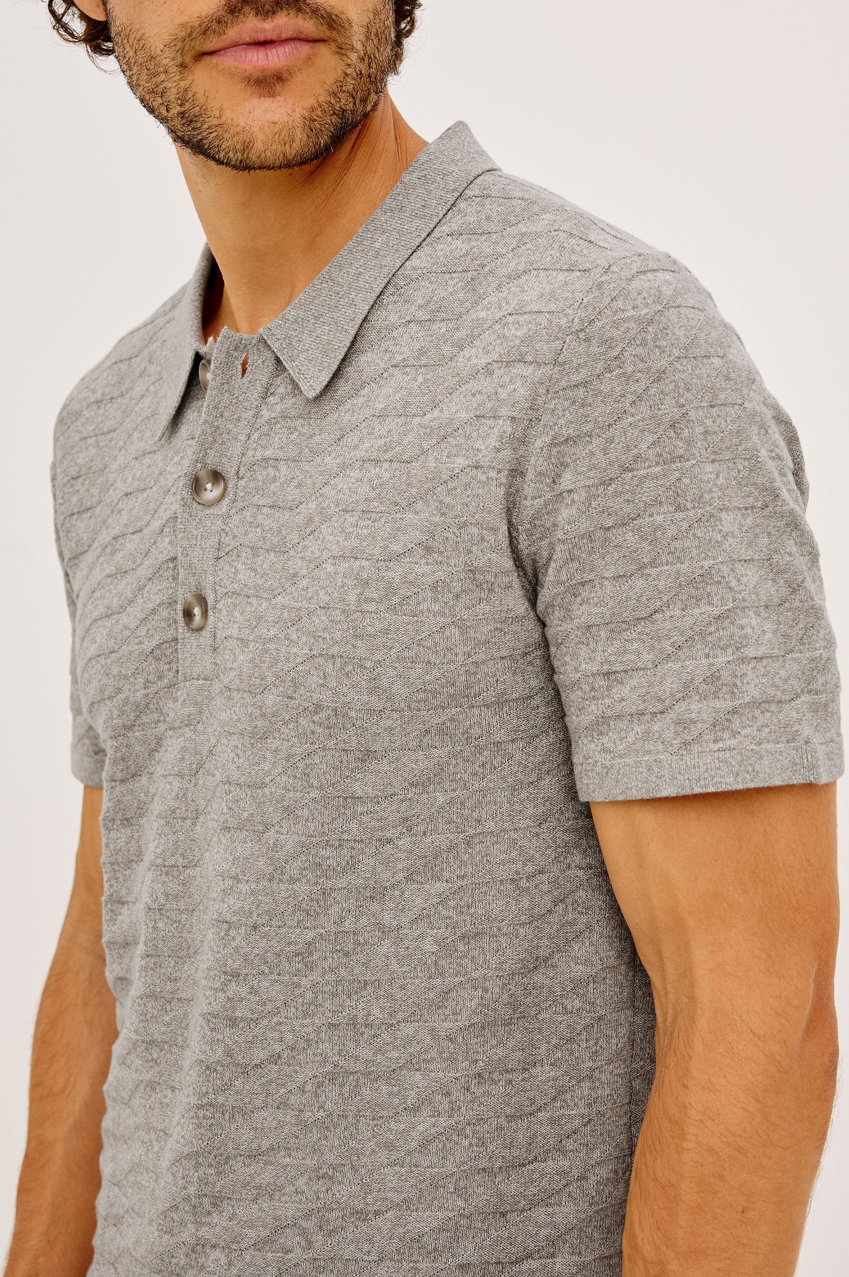 Linden Polo Shirt - Heather Grey Prism
