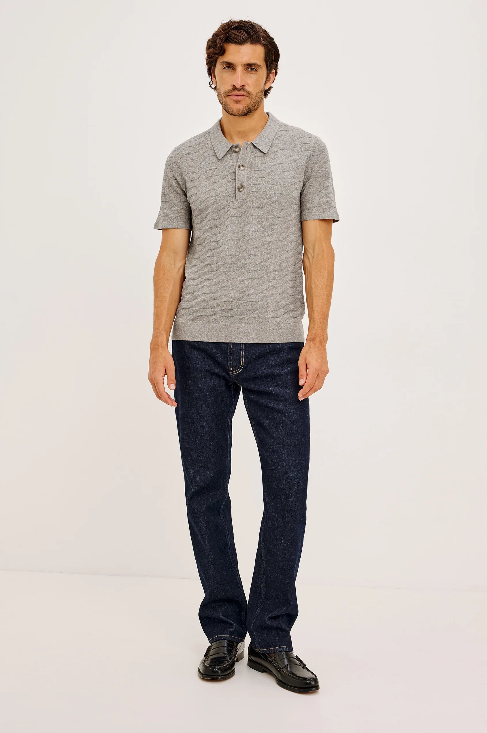 Linden Polo Shirt - Heather Grey Prism