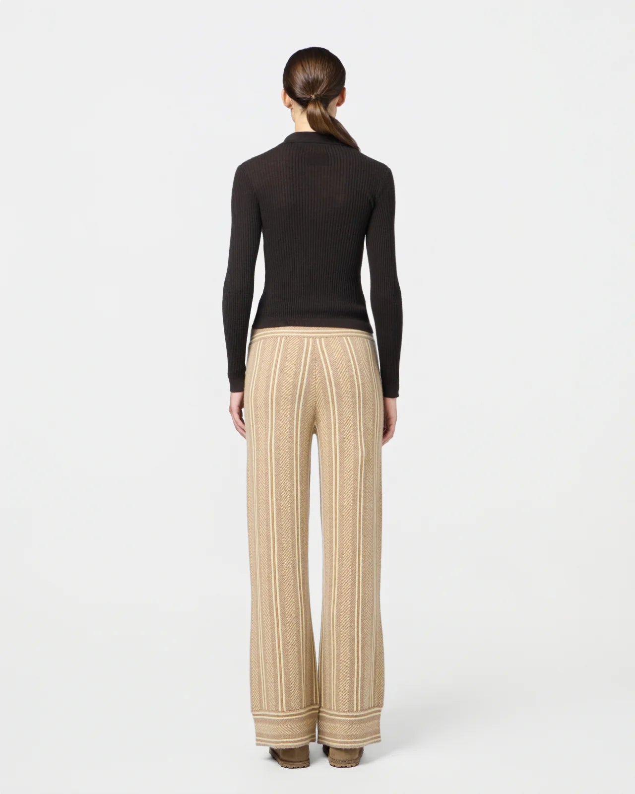 Long-Sleeved Shrunken Polo - Burnt Cocoa
