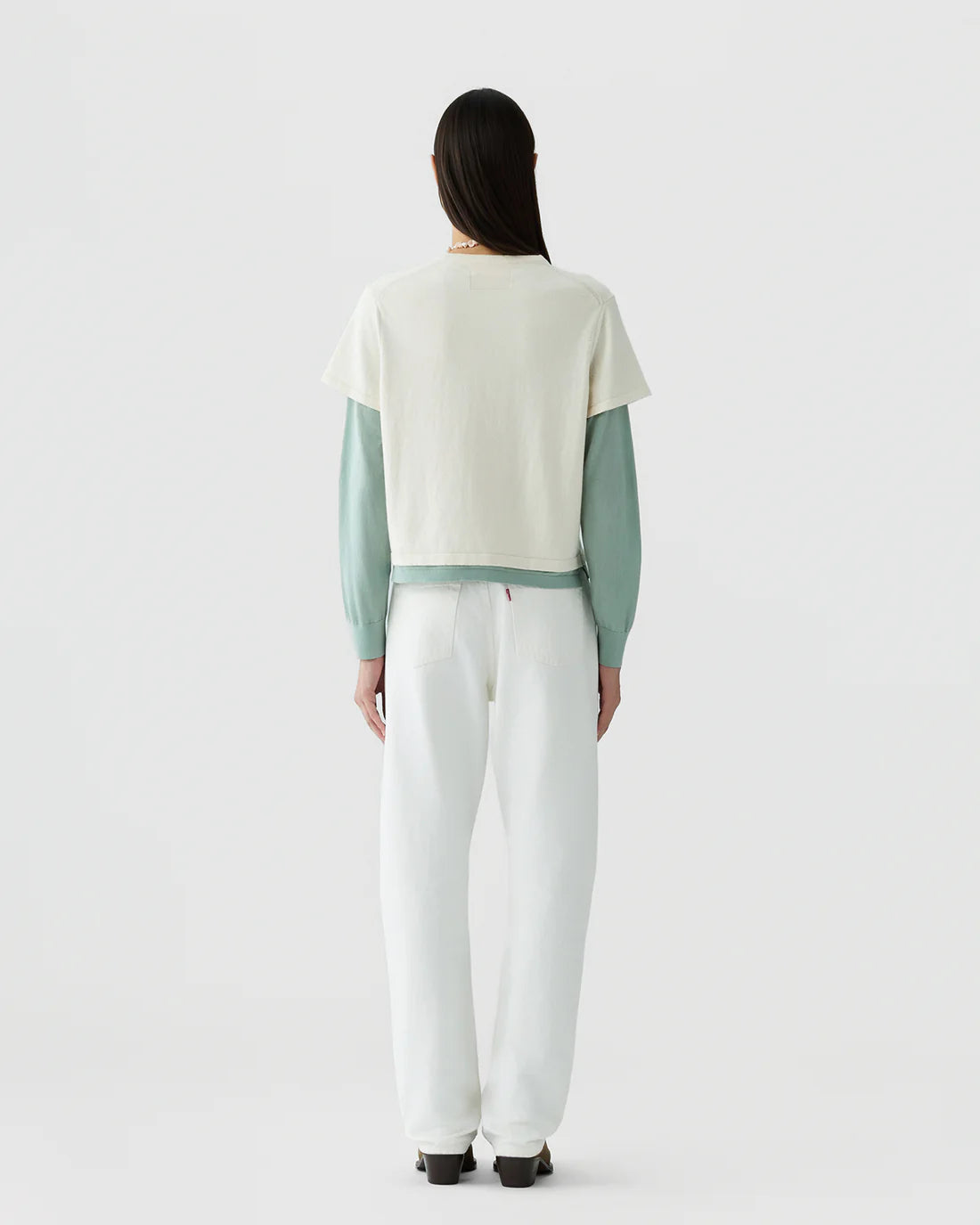Layer Tee - Cream/Sage Brush