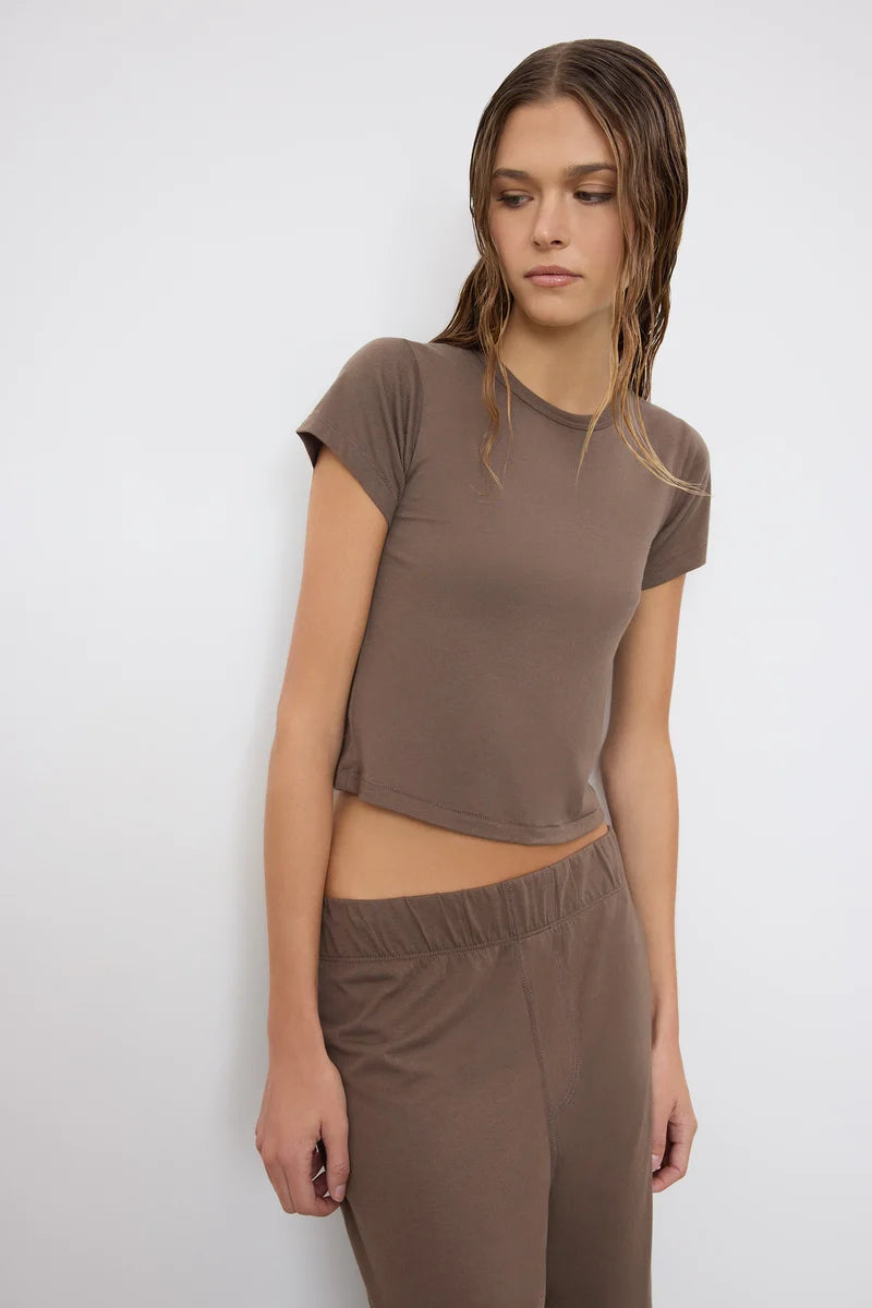 Short Sleeve Boxy Tee - Mushroom