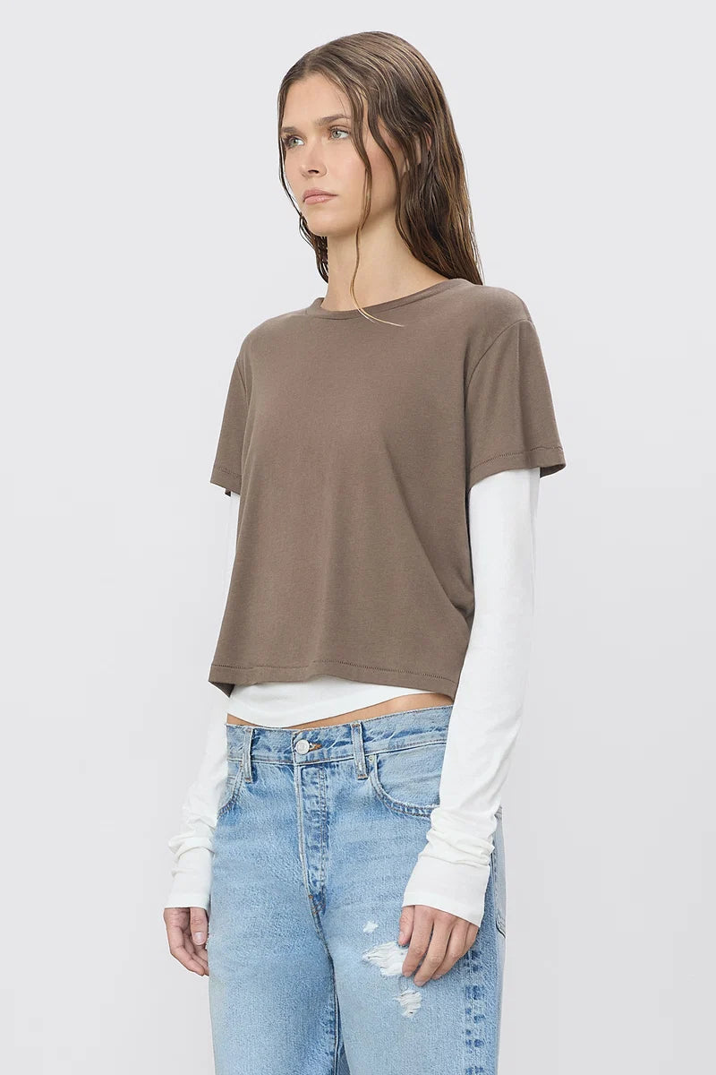 Short Sleeve Boxy Tee - Mushroom