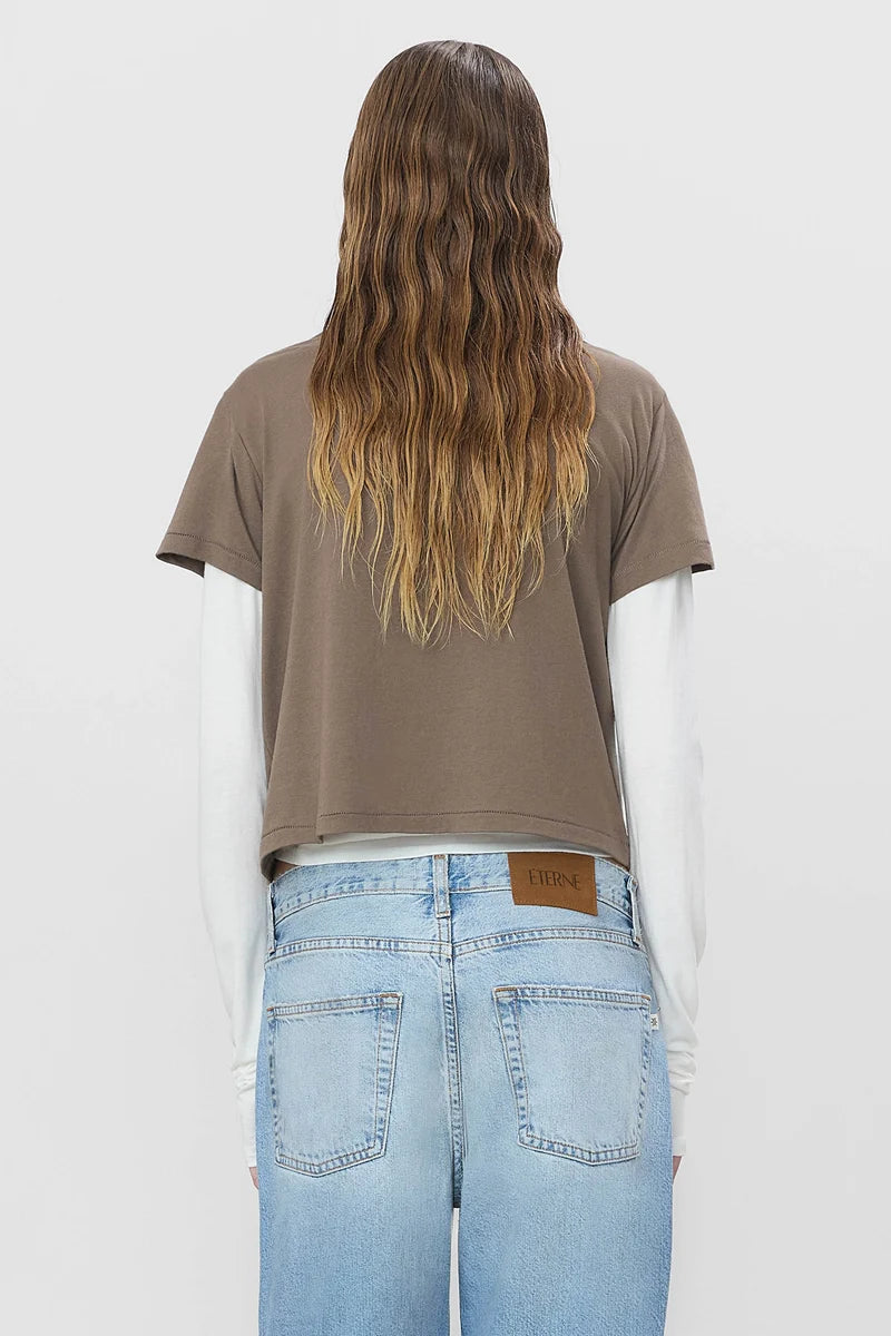 Short Sleeve Boxy Tee - Mushroom