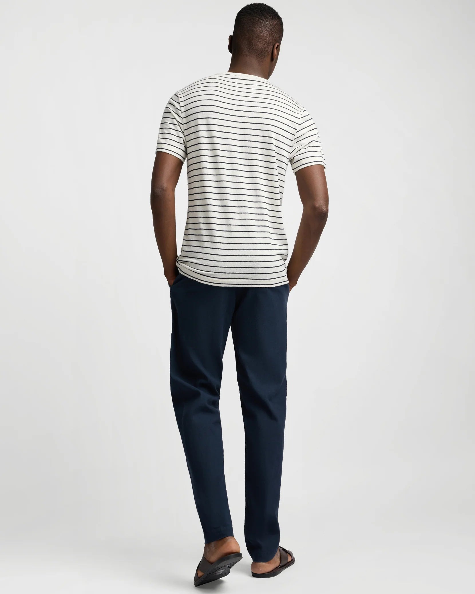 Stretch Linen Trouser - Midnight