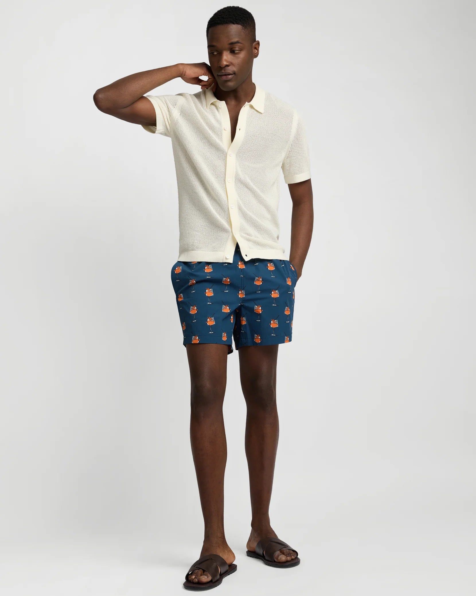 Charles 5" Swim Trunk - Navy Multi