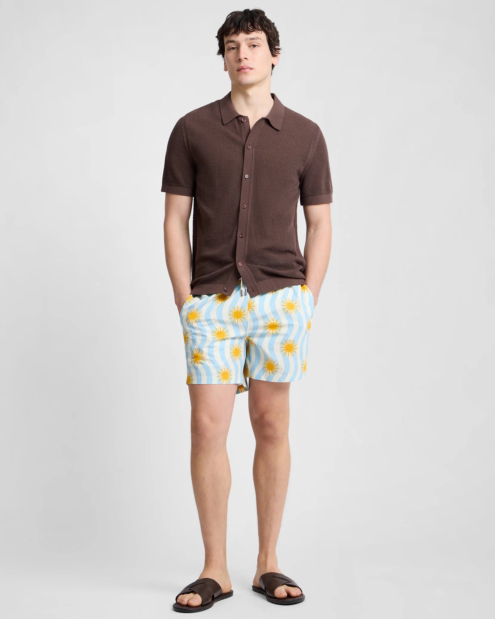 Charles 5" Swim Trunk - Light Blue Multi