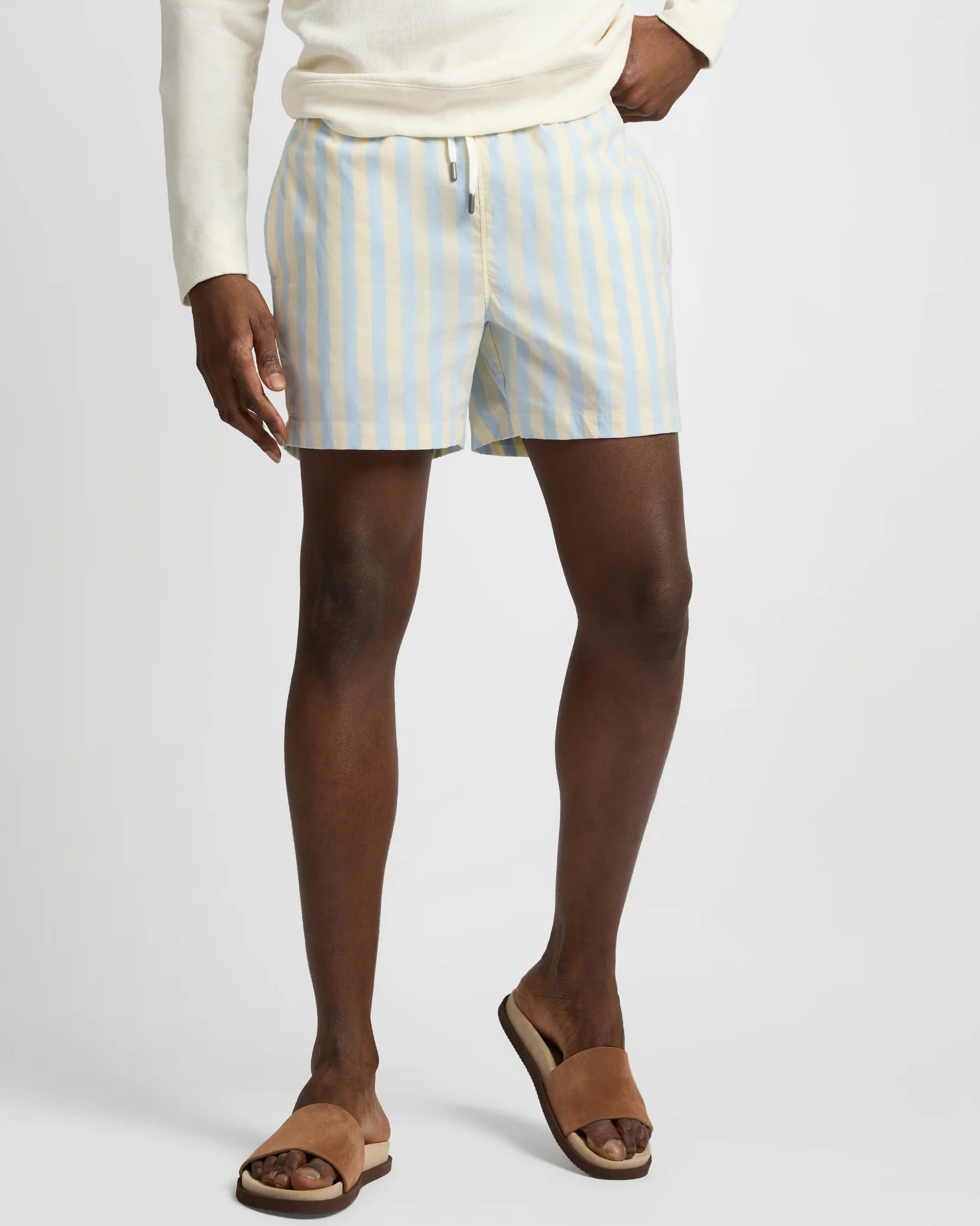 Charles 5" Swim Trunk - Sky/Cream