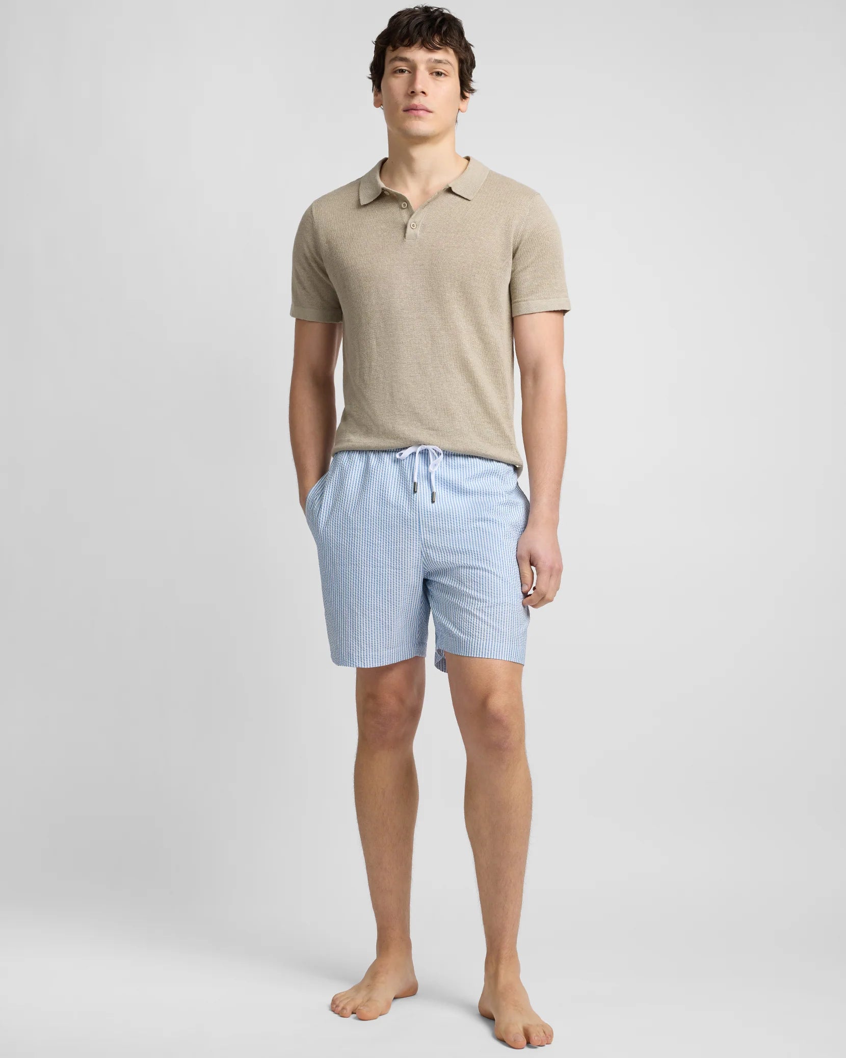 Charles 5" Swim Trunk - Surf/White