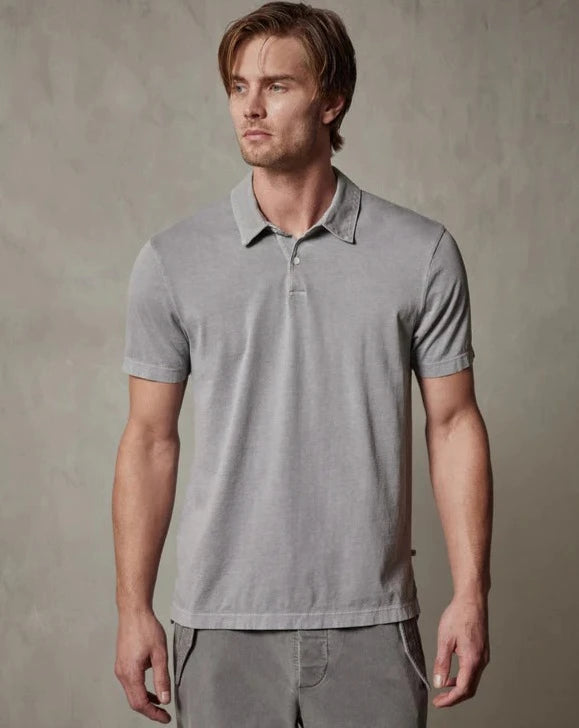 Sueded Jersey Polo - Silver Grey Pigment