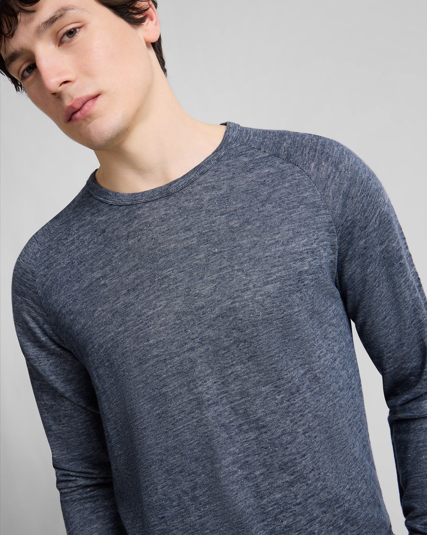 Terry Linen Crewneck Sweatshirt - Washed Navy