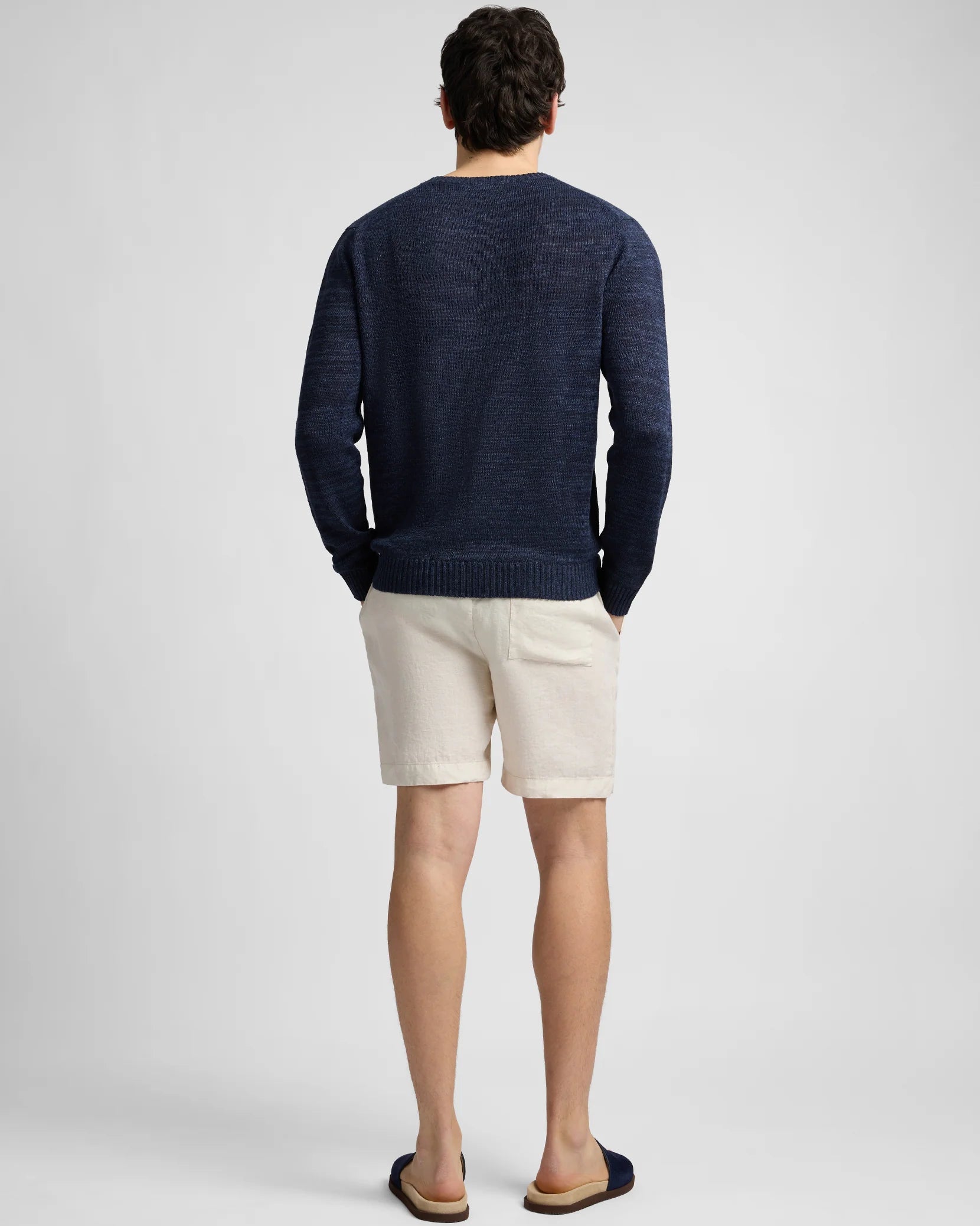 Silk Linen Crewneck - Midnight
