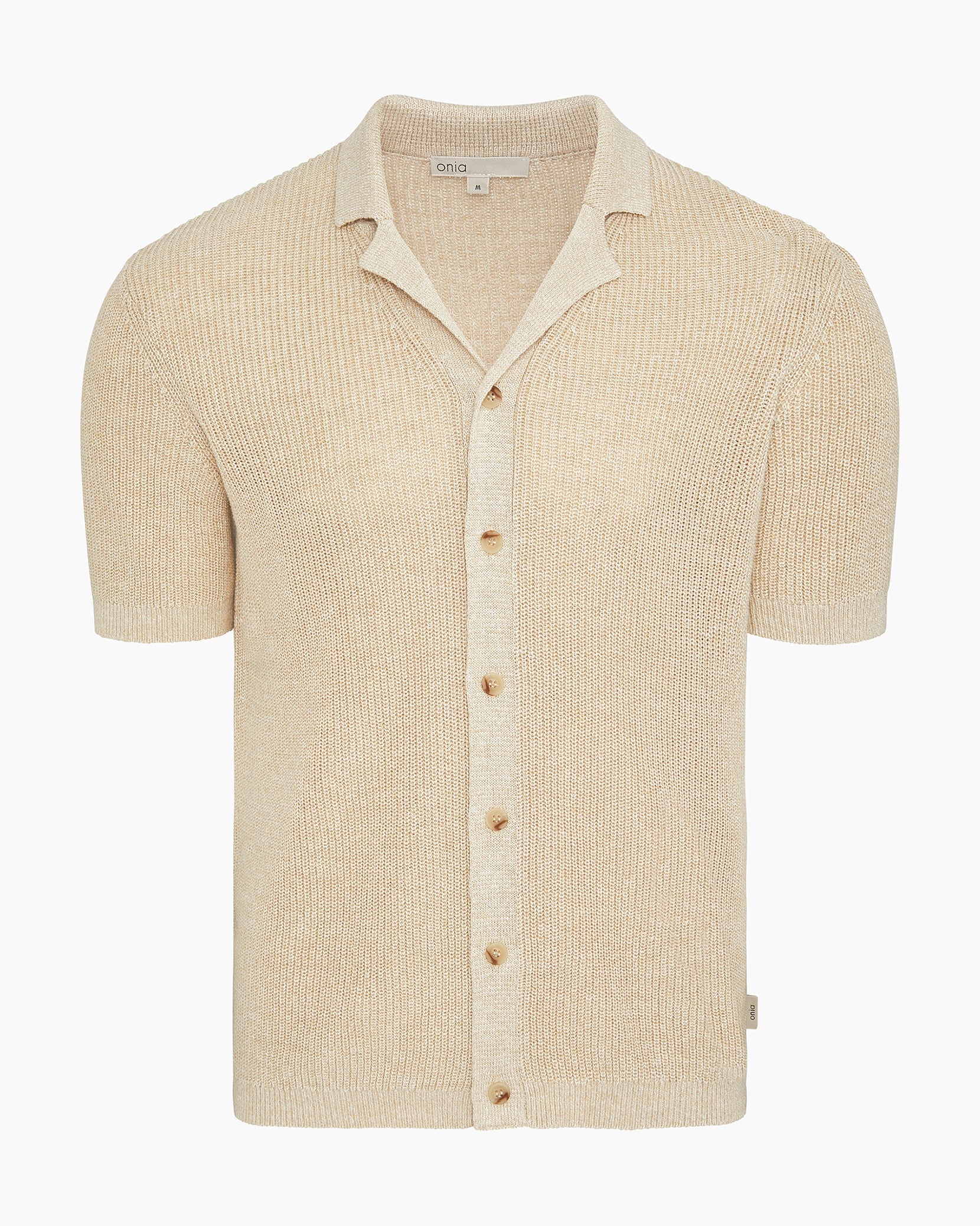 Silk Linen Camp Shirt - Melange Taupe