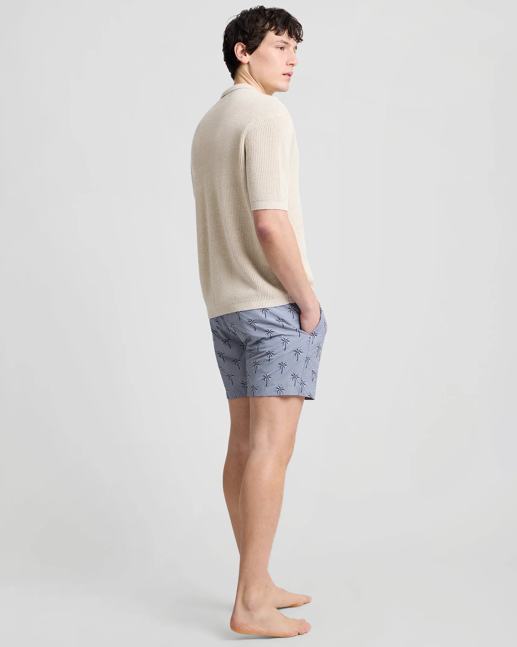 Silk Linen Camp Shirt - Melange Taupe