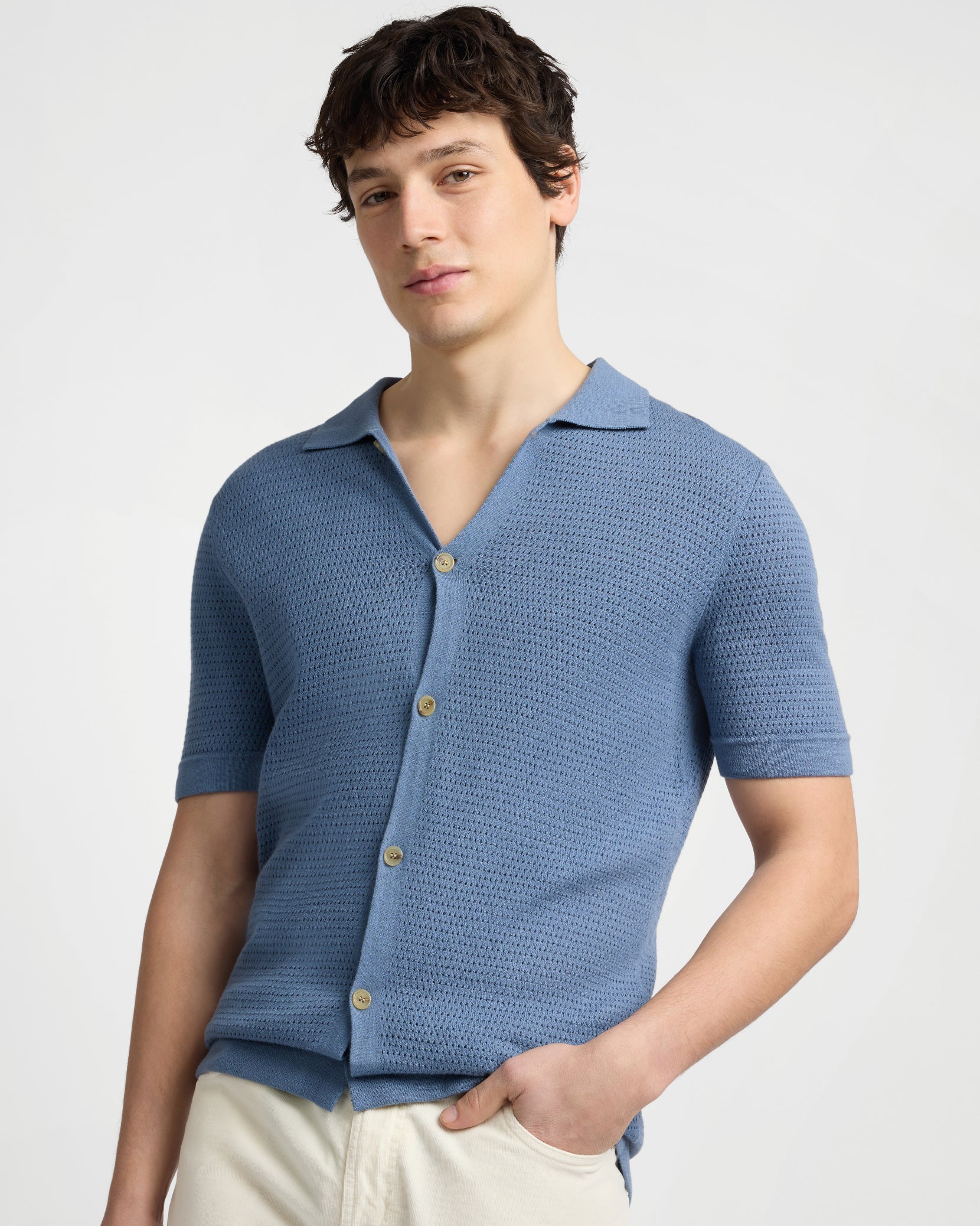 Drop Needle Button Up - Mist