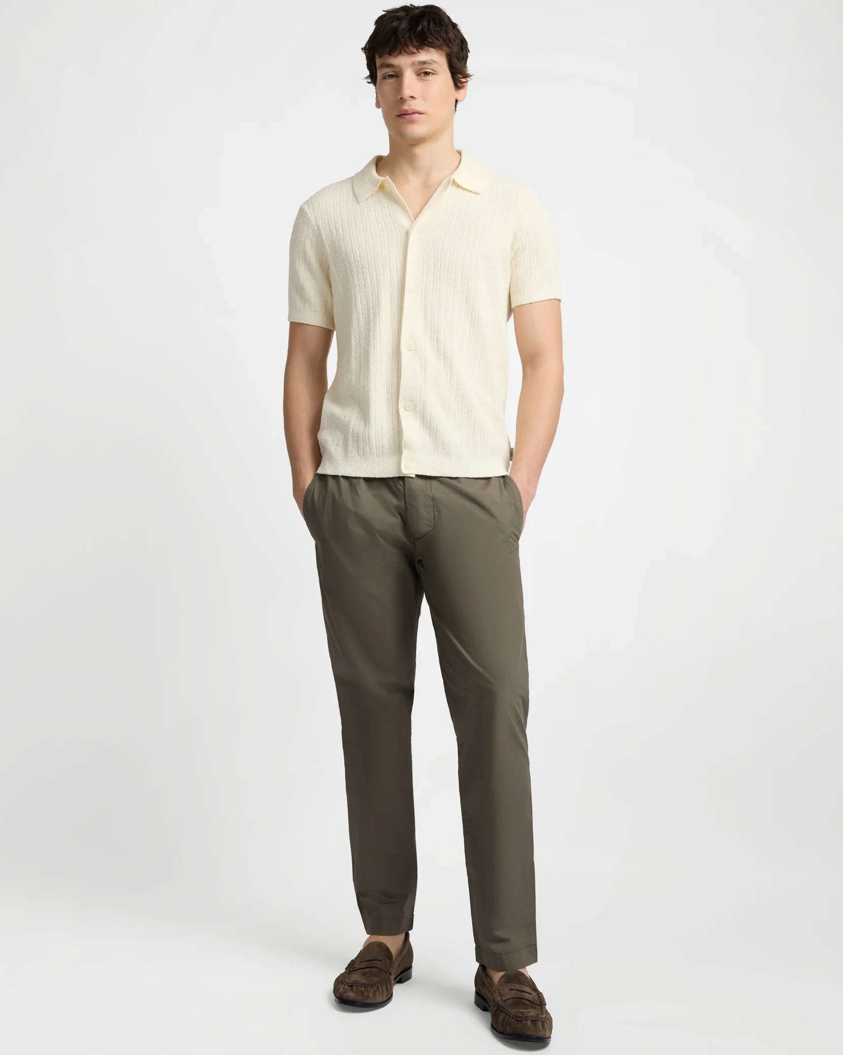Boucle Rib Button Up - Cream